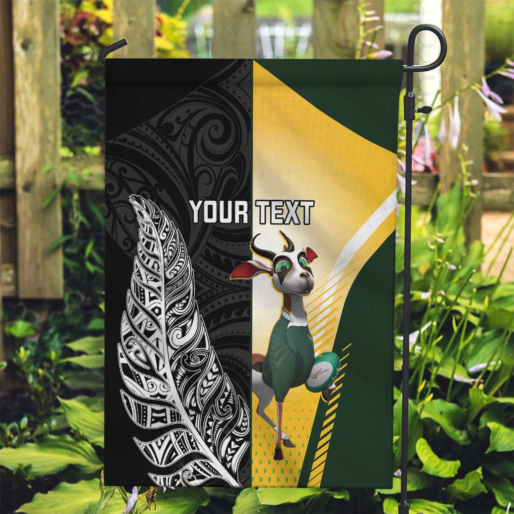 New Zealand and South Africa Rugby Custom Garden Flag Maori Silver Fern Springbok Together - Vibe Hoodie