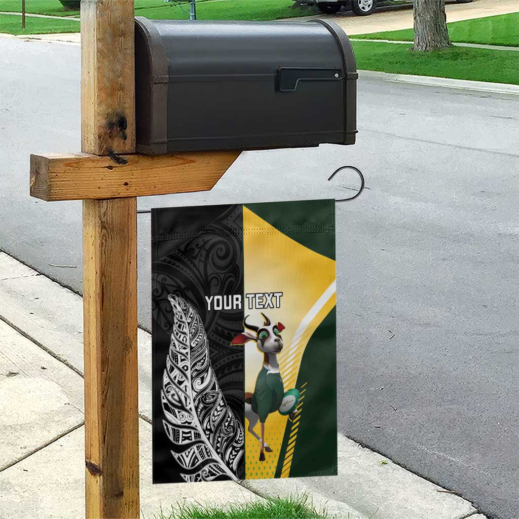 New Zealand and South Africa Rugby Custom Garden Flag Maori Silver Fern Springbok Together - Vibe Hoodie