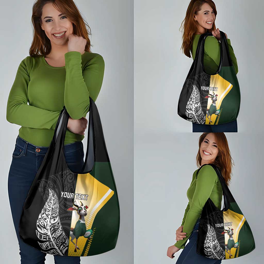 New Zealand and South Africa Rugby Custom Grocery Bag Maori Silver Fern Springbok Together - Vibe Hoodie