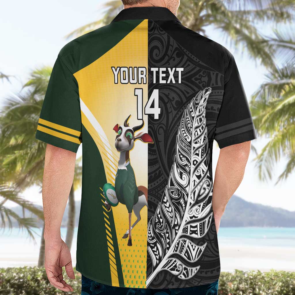 New Zealand and South Africa Rugby Custom Hawaiian Shirt Maori Silver Fern Springbok Together - Vibe Hoodie