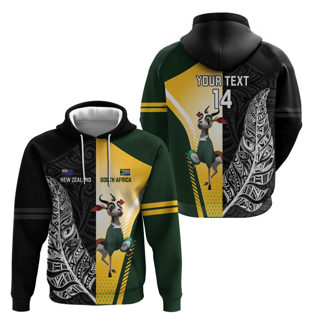 New Zealand and South Africa Rugby Custom Hoodie Maori Silver Fern Springbok Together - Vibe Hoodie