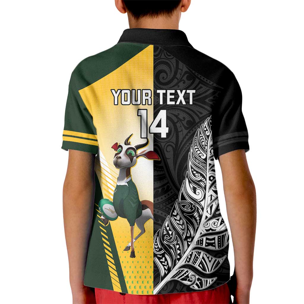 New Zealand and South Africa Rugby Custom Kid Polo Shirt Maori Silver Fern Springbok Together - Vibe Hoodie