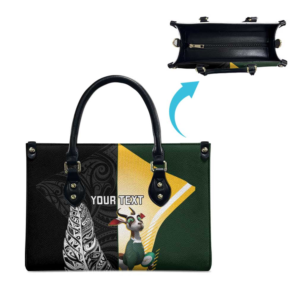 New Zealand and South Africa Rugby Custom Leather Bag Maori Silver Fern Springbok Together - Vibe Hoodie