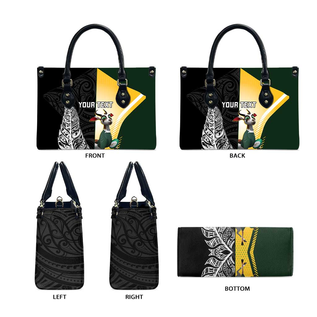 New Zealand and South Africa Rugby Custom Leather Bag Maori Silver Fern Springbok Together - Vibe Hoodie