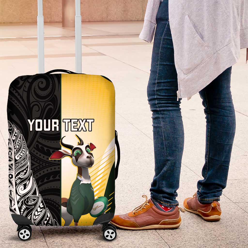 New Zealand and South Africa Rugby Custom Luggage Cover Maori Silver Fern Springbok Together - Vibe Hoodie