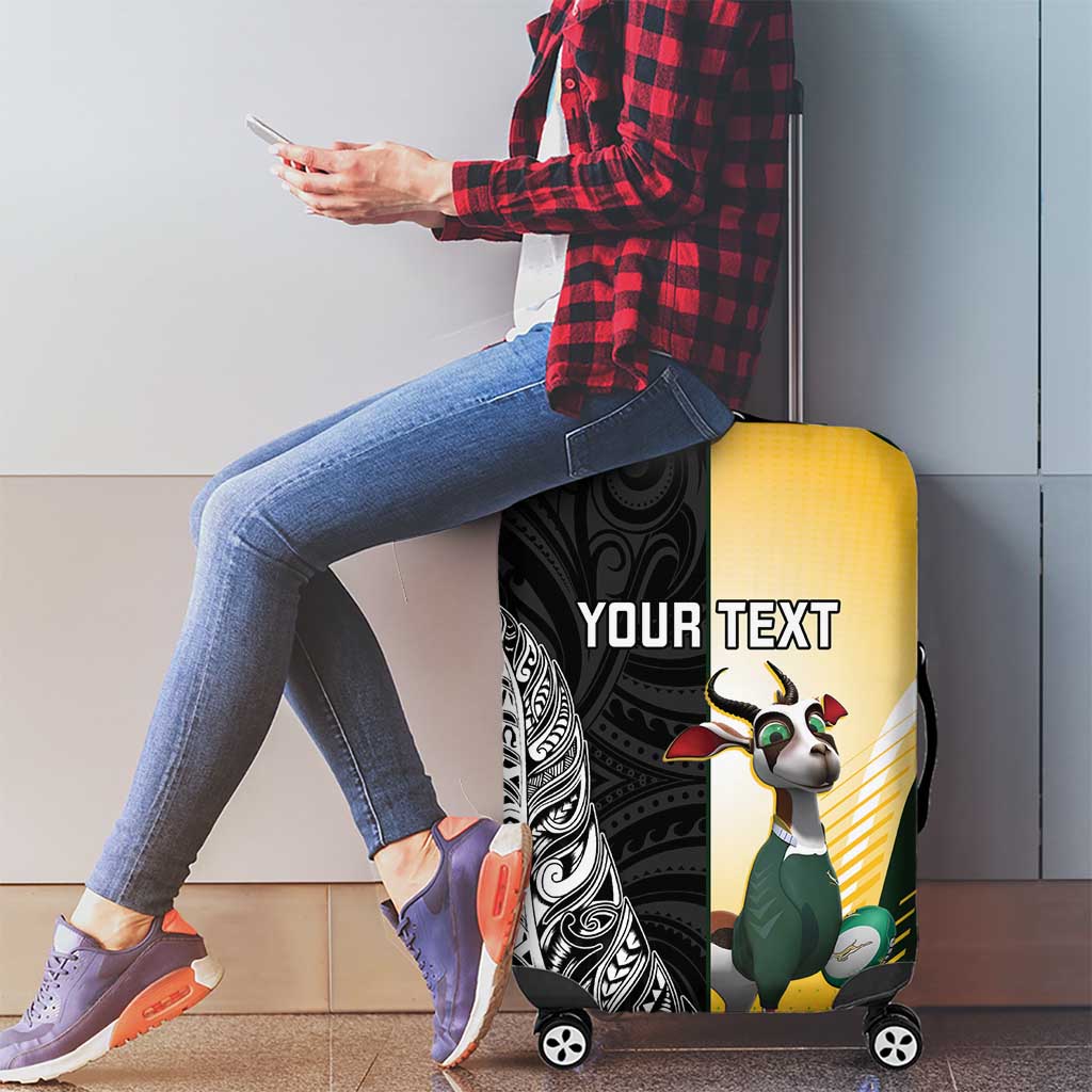 New Zealand and South Africa Rugby Custom Luggage Cover Maori Silver Fern Springbok Together - Vibe Hoodie