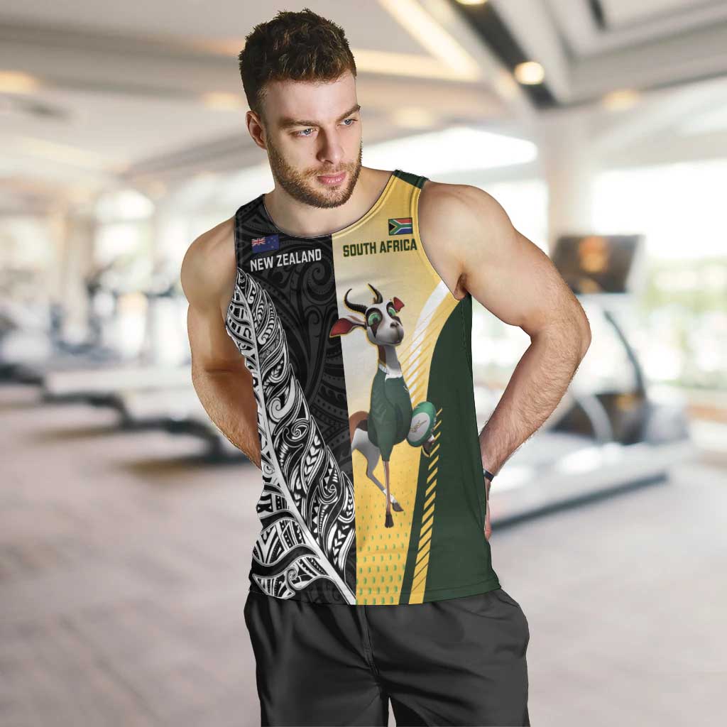 New Zealand and South Africa Rugby Custom Men Tank Top Maori Silver Fern Springbok Together - Vibe Hoodie