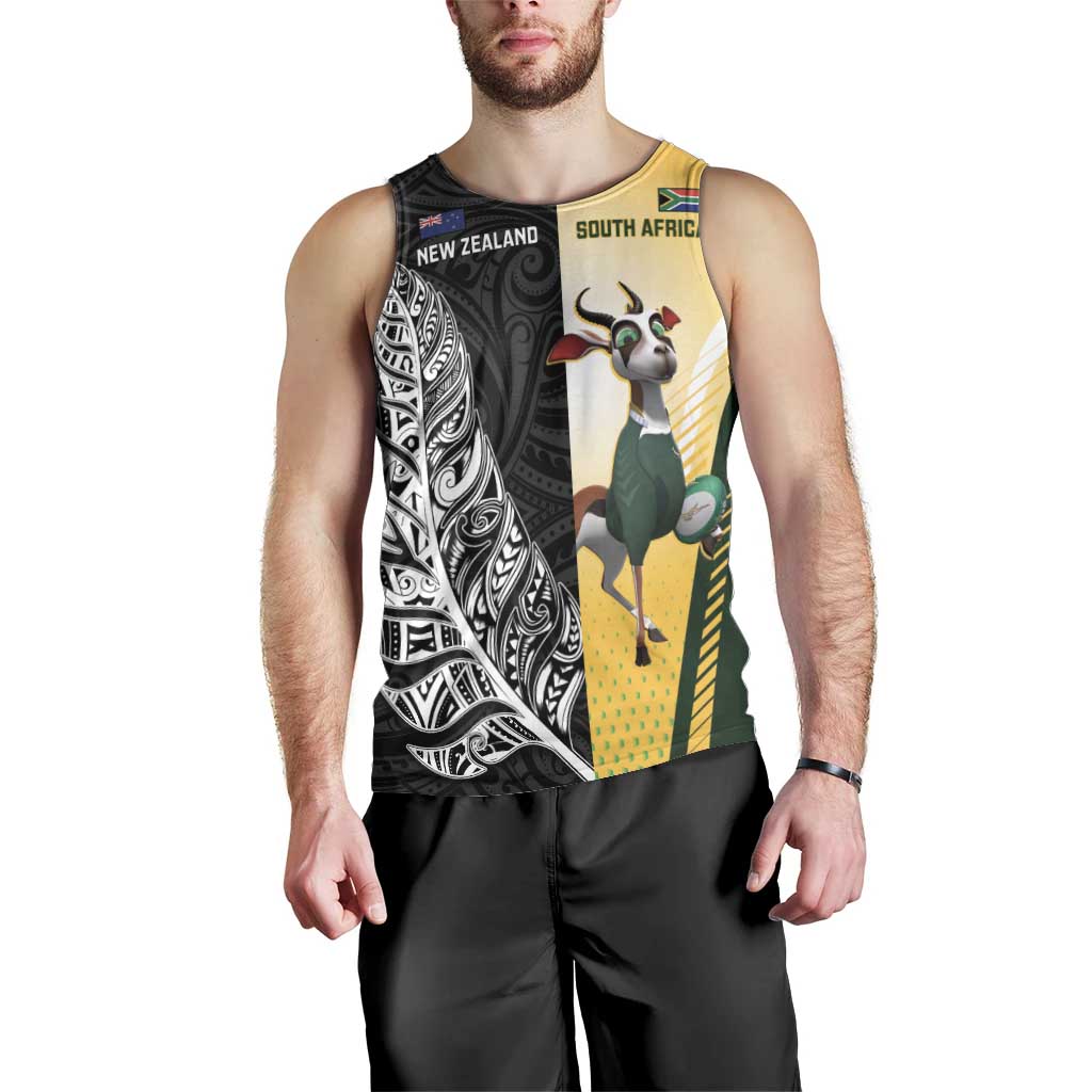 New Zealand and South Africa Rugby Custom Men Tank Top Maori Silver Fern Springbok Together - Vibe Hoodie