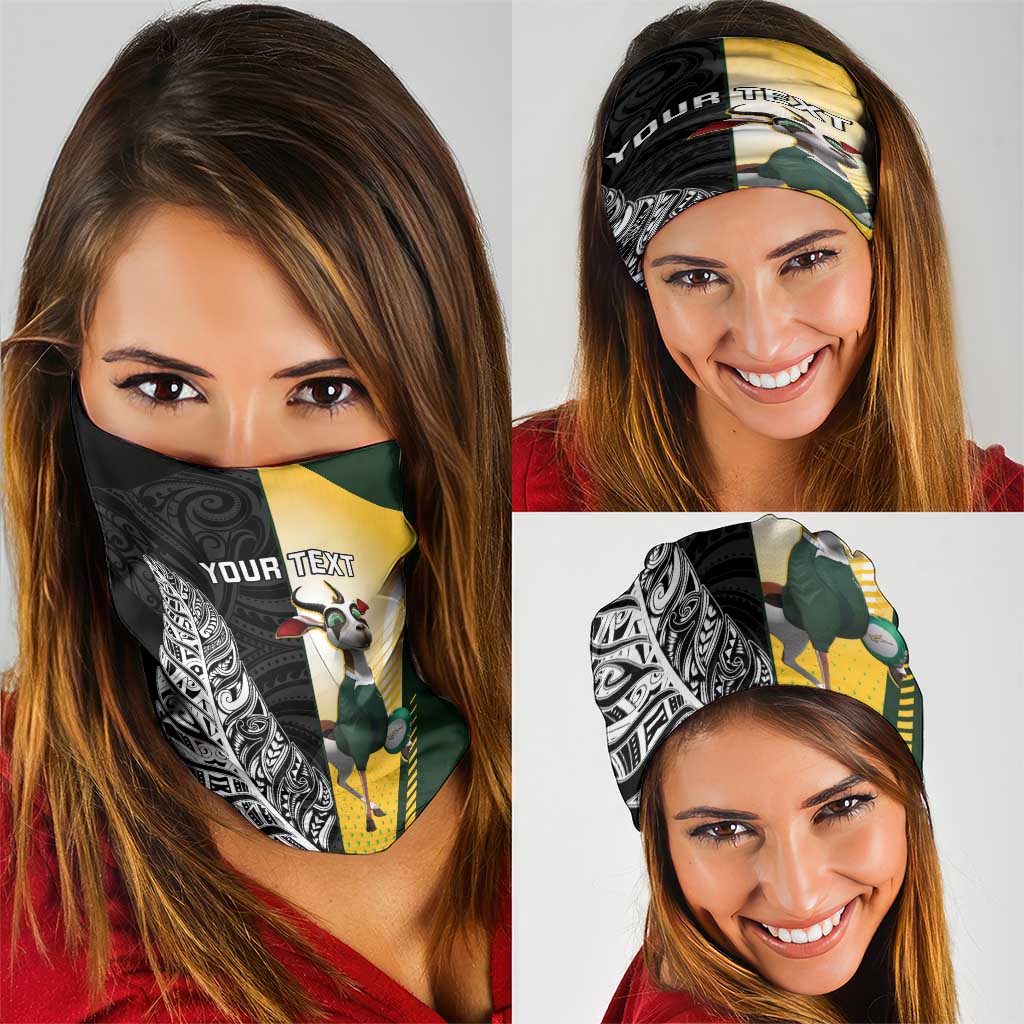 New Zealand and South Africa Rugby Custom Neck Gaiter Maori Silver Fern Springbok Together - Vibe Hoodie