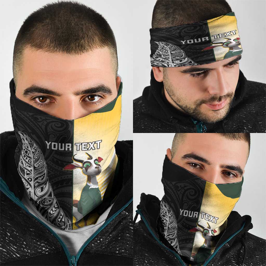 New Zealand and South Africa Rugby Custom Neck Gaiter Maori Silver Fern Springbok Together - Vibe Hoodie