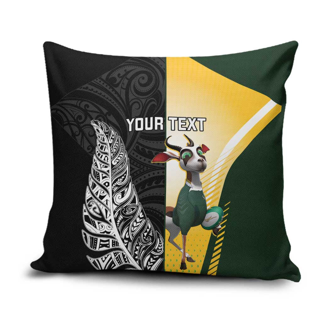 New Zealand and South Africa Rugby Custom Pillow Cover Maori Silver Fern Springbok Together - Vibe Hoodie