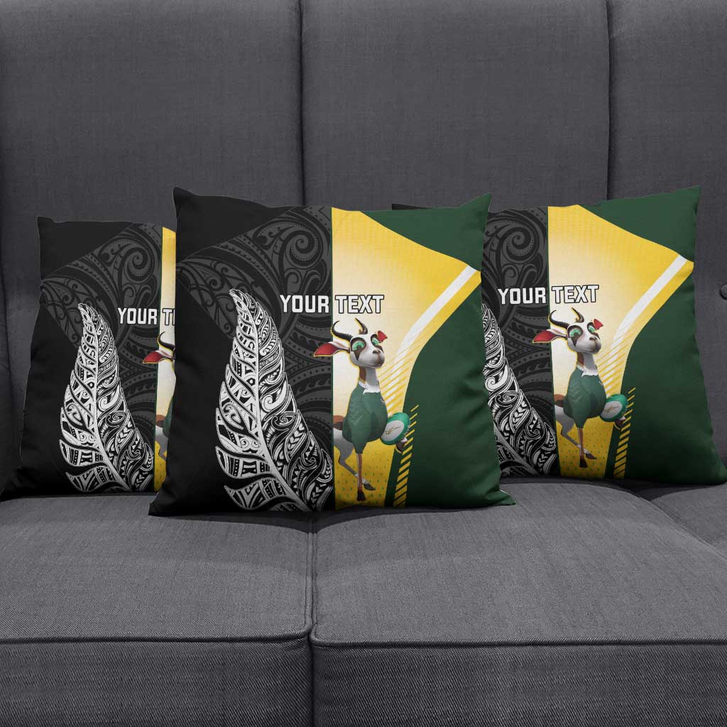 New Zealand and South Africa Rugby Custom Pillow Cover Maori Silver Fern Springbok Together - Vibe Hoodie