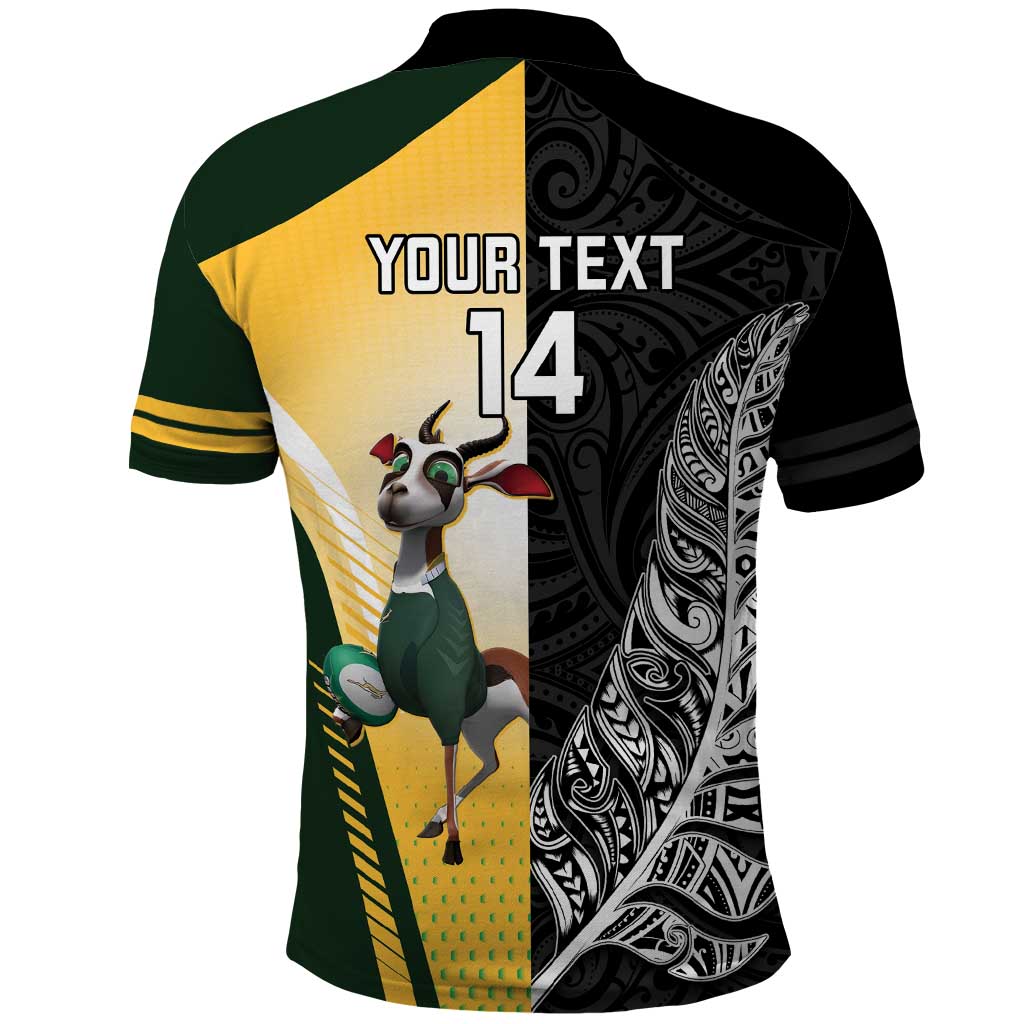 New Zealand and South Africa Rugby Custom Polo Shirt Maori Silver Fern Springbok Together - Vibe Hoodie