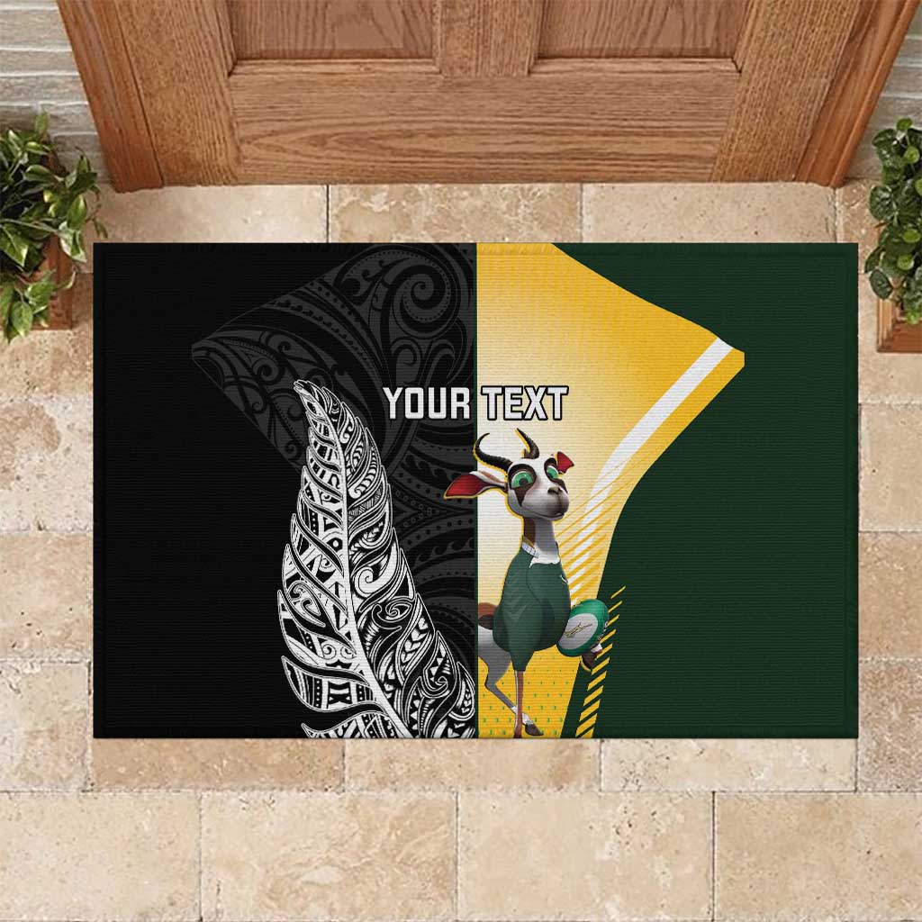 New Zealand and South Africa Rugby Custom Rubber Doormat Maori Silver Fern Springbok Together - Vibe Hoodie