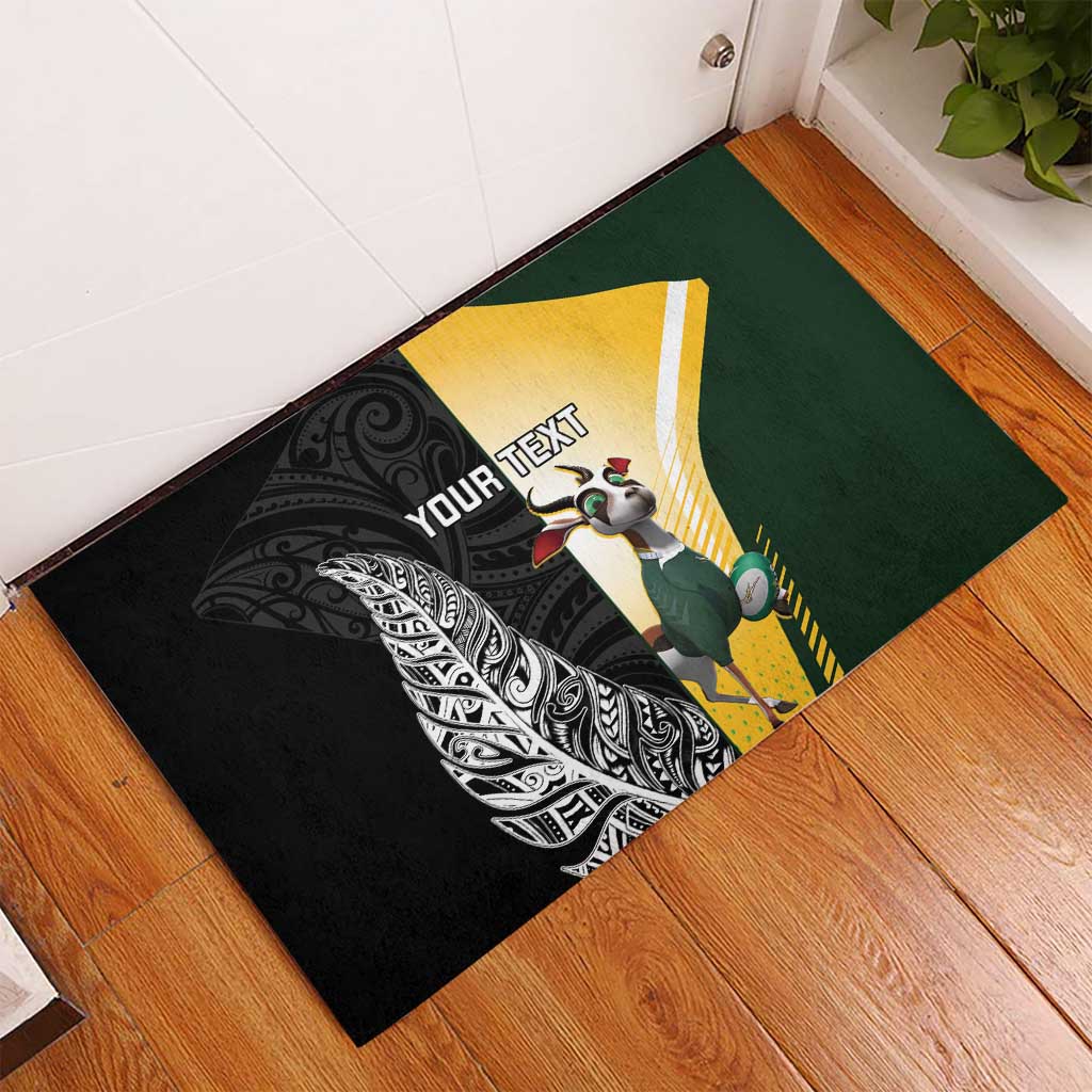 New Zealand and South Africa Rugby Custom Rubber Doormat Maori Silver Fern Springbok Together - Vibe Hoodie