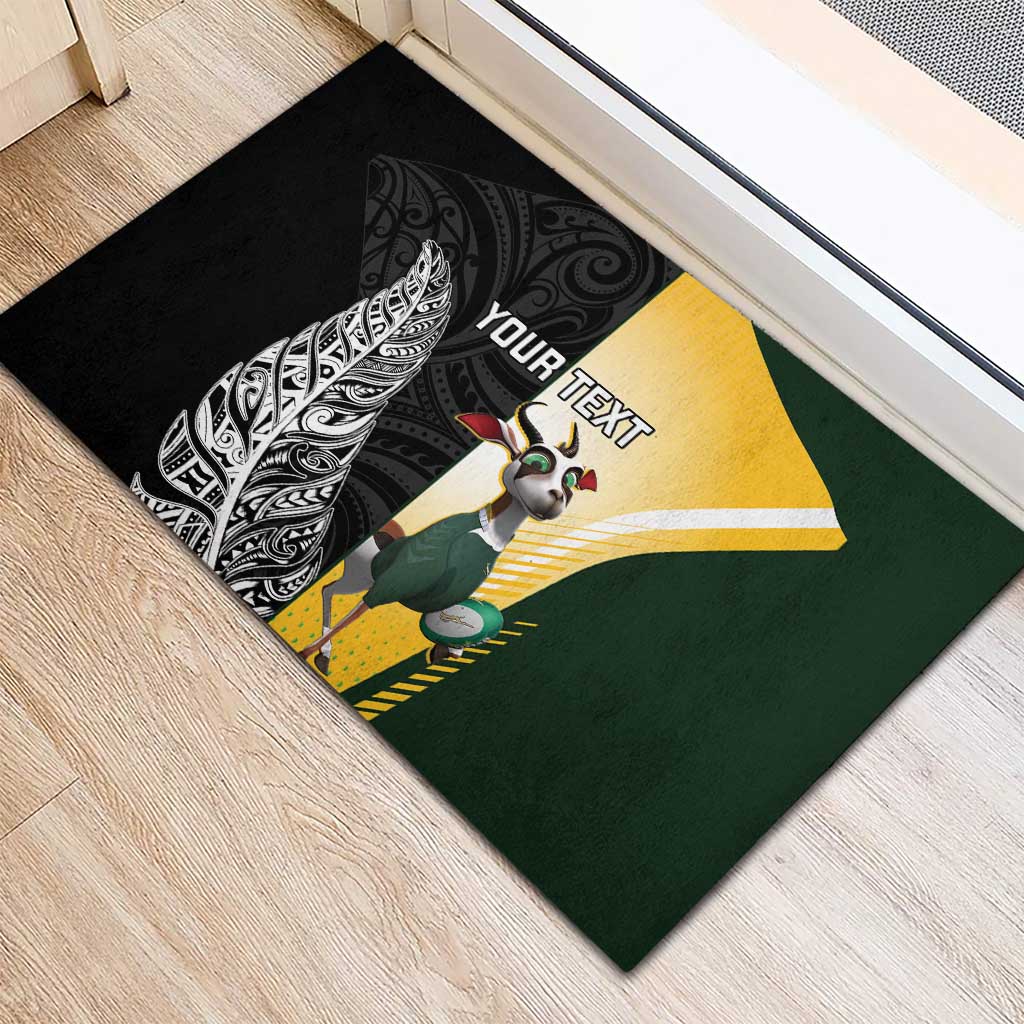 New Zealand and South Africa Rugby Custom Rubber Doormat Maori Silver Fern Springbok Together - Vibe Hoodie