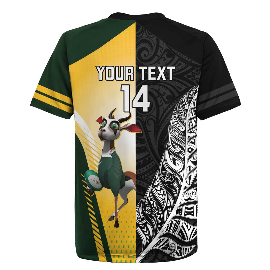 New Zealand and South Africa Rugby Custom Rugby Jersey Maori Silver Fern Springbok Together - Vibe Hoodie