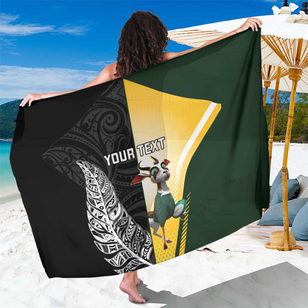 New Zealand and South Africa Rugby Custom Sarong Maori Silver Fern Springbok Together - Vibe Hoodie