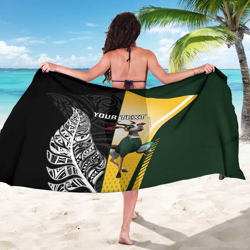 New Zealand and South Africa Rugby Custom Sarong Maori Silver Fern Springbok Together - Vibe Hoodie