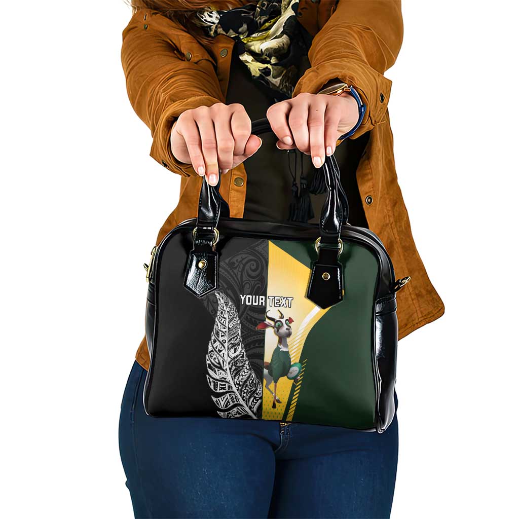 New Zealand and South Africa Rugby Custom Shoulder Handbag Maori Silver Fern Springbok Together - Vibe Hoodie
