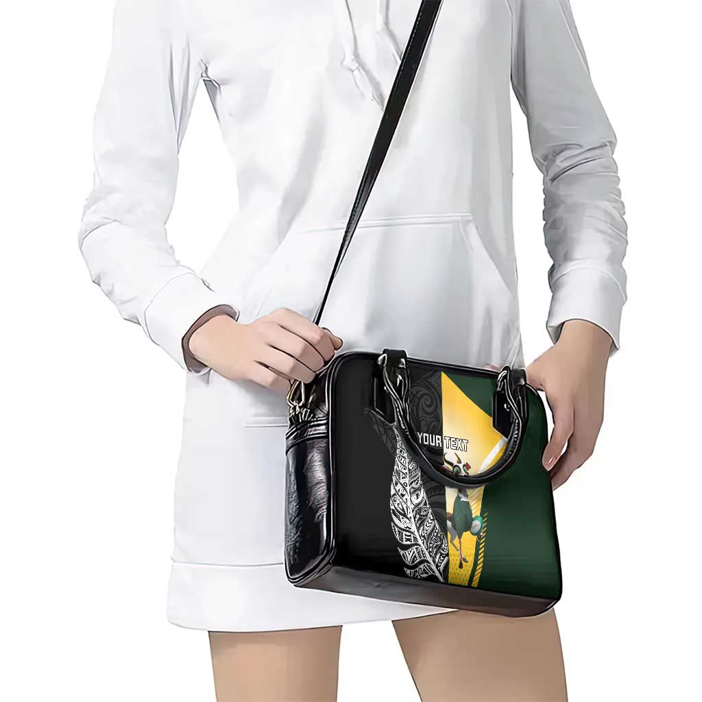 New Zealand and South Africa Rugby Custom Shoulder Handbag Maori Silver Fern Springbok Together - Vibe Hoodie