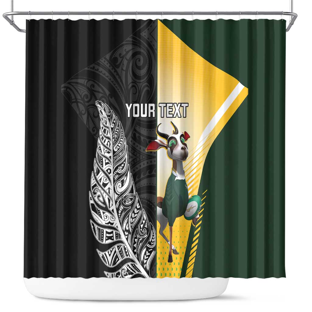 New Zealand and South Africa Rugby Custom Shower Curtain Maori Silver Fern Springbok Together - Vibe Hoodie