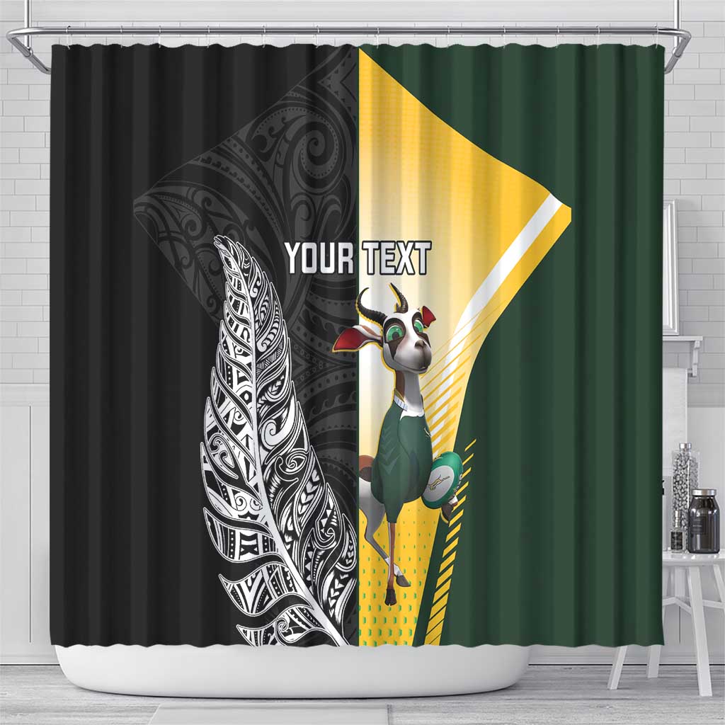 New Zealand and South Africa Rugby Custom Shower Curtain Maori Silver Fern Springbok Together - Vibe Hoodie