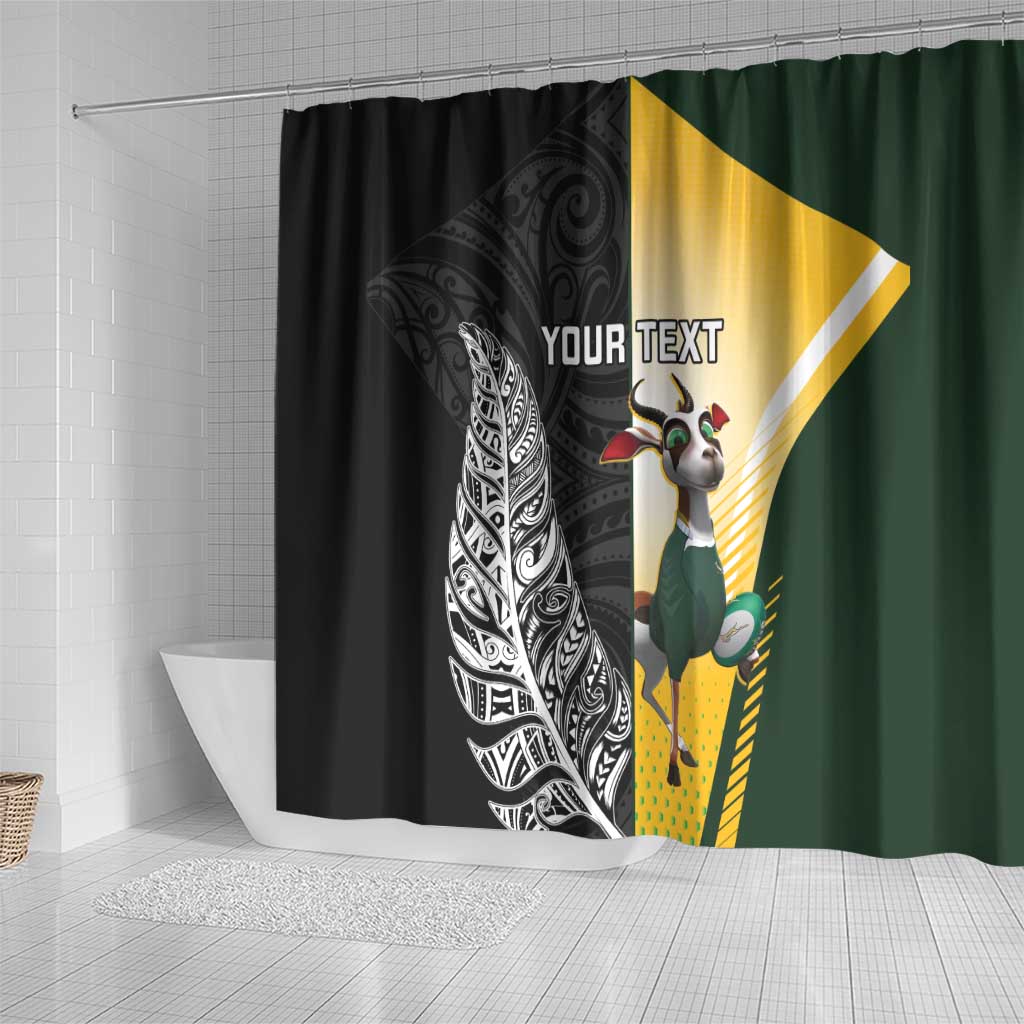 New Zealand and South Africa Rugby Custom Shower Curtain Maori Silver Fern Springbok Together - Vibe Hoodie