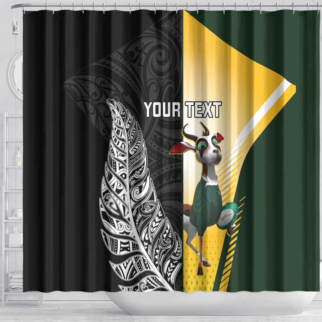 New Zealand and South Africa Rugby Custom Shower Curtain Maori Silver Fern Springbok Together - Vibe Hoodie