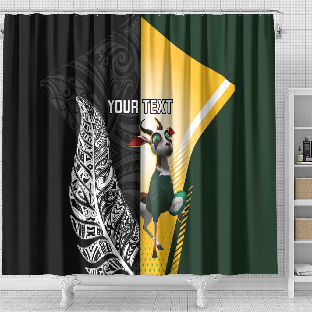 New Zealand and South Africa Rugby Custom Shower Curtain Maori Silver Fern Springbok Together - Vibe Hoodie
