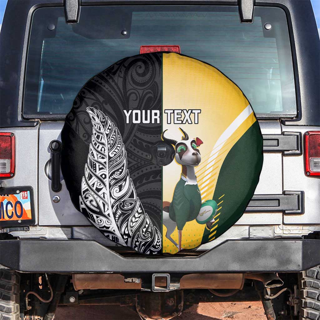 New Zealand and South Africa Rugby Custom Spare Tire Cover Maori Silver Fern Springbok Together - Vibe Hoodie