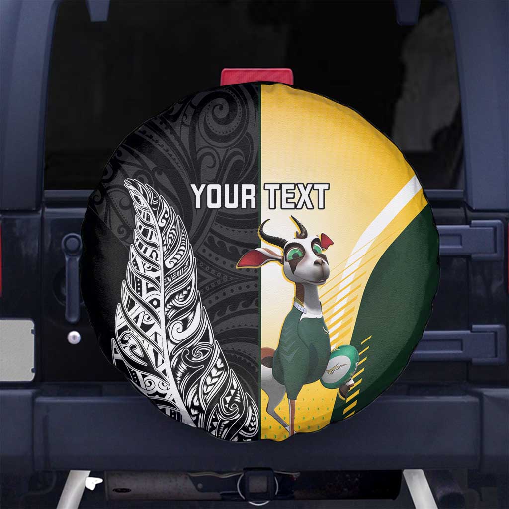 New Zealand and South Africa Rugby Custom Spare Tire Cover Maori Silver Fern Springbok Together - Vibe Hoodie
