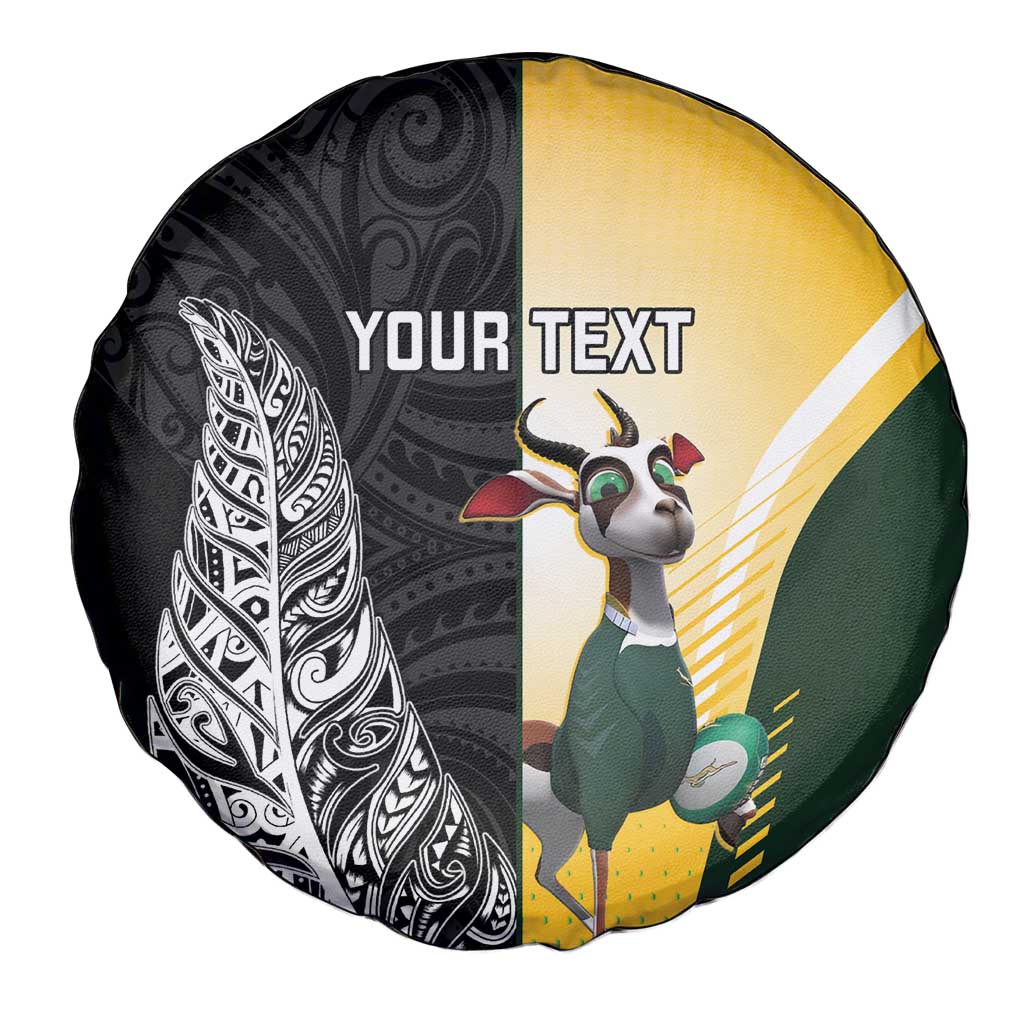 New Zealand and South Africa Rugby Custom Spare Tire Cover Maori Silver Fern Springbok Together - Vibe Hoodie