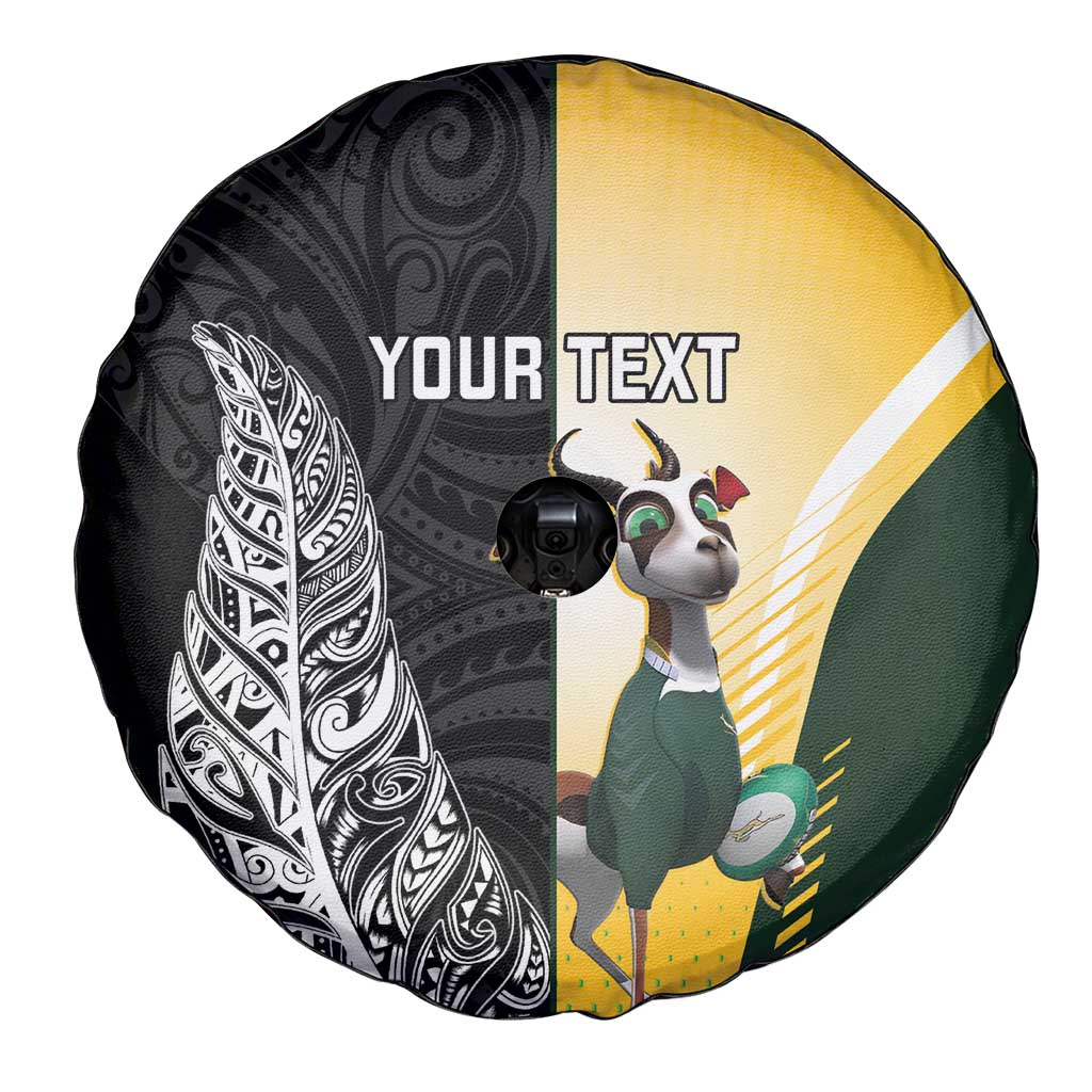New Zealand and South Africa Rugby Custom Spare Tire Cover Maori Silver Fern Springbok Together - Vibe Hoodie