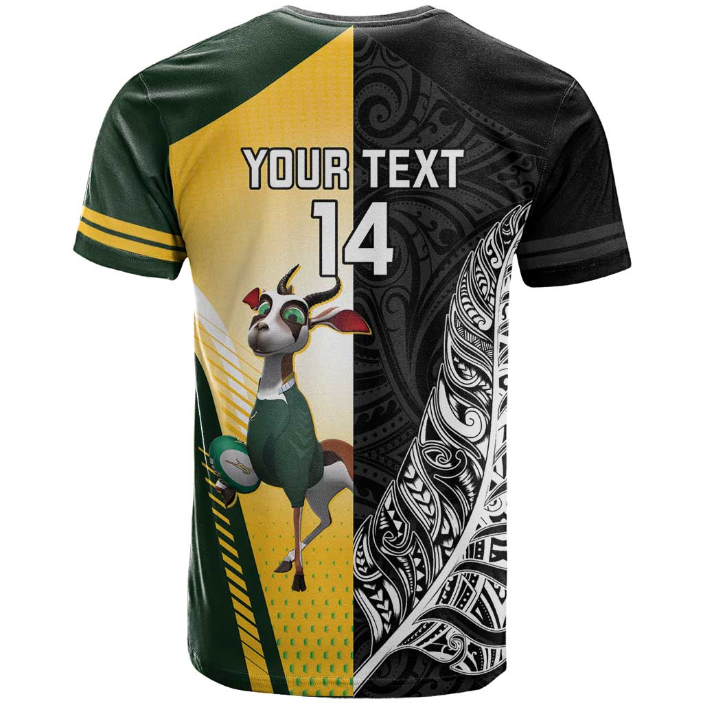 New Zealand and South Africa Rugby Custom T Shirt Maori Silver Fern Springbok Together - Vibe Hoodie