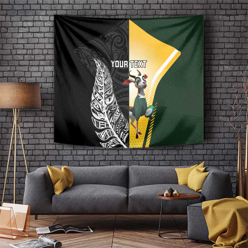 New Zealand and South Africa Rugby Custom Tapestry Maori Silver Fern Springbok Together - Vibe Hoodie