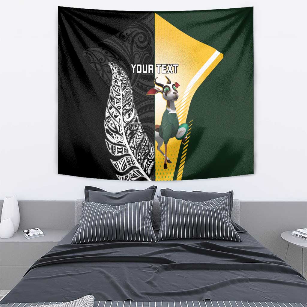 New Zealand and South Africa Rugby Custom Tapestry Maori Silver Fern Springbok Together - Vibe Hoodie
