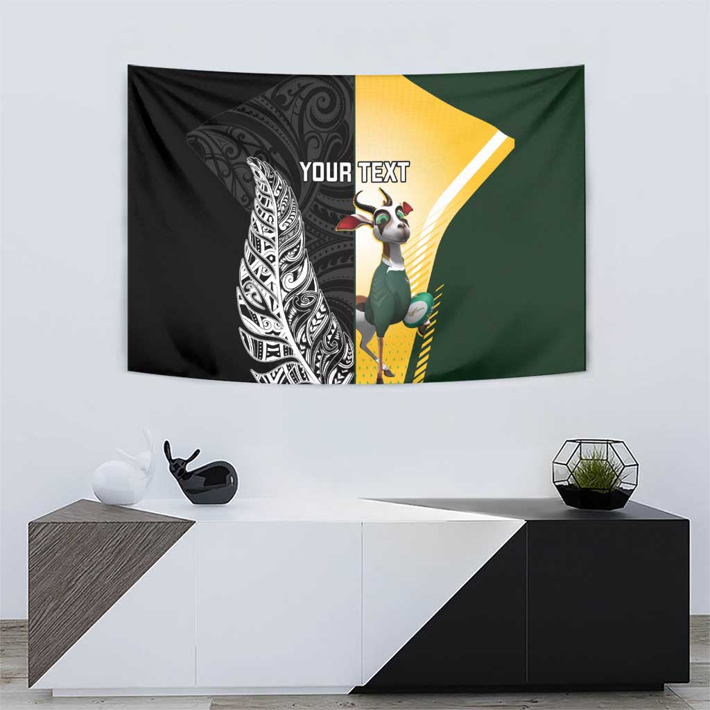 New Zealand and South Africa Rugby Custom Tapestry Maori Silver Fern Springbok Together - Vibe Hoodie