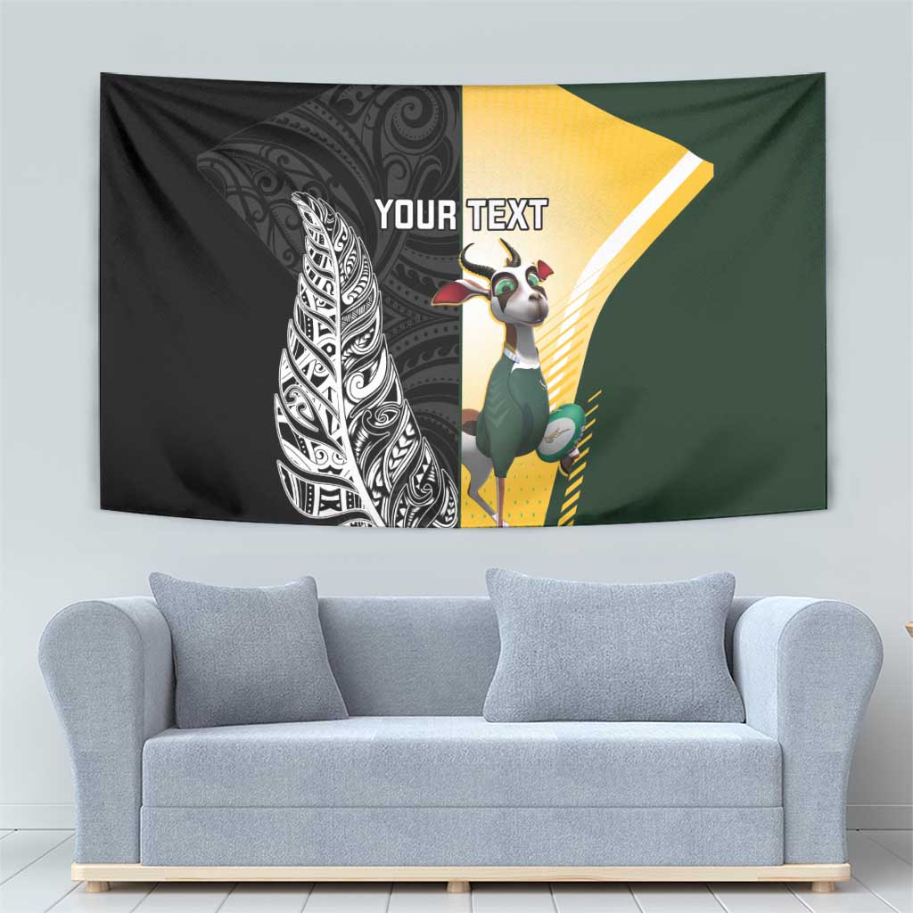 New Zealand and South Africa Rugby Custom Tapestry Maori Silver Fern Springbok Together - Vibe Hoodie