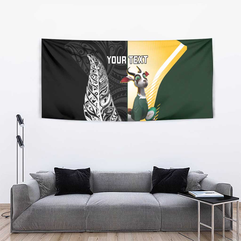 New Zealand and South Africa Rugby Custom Tapestry Maori Silver Fern Springbok Together - Vibe Hoodie