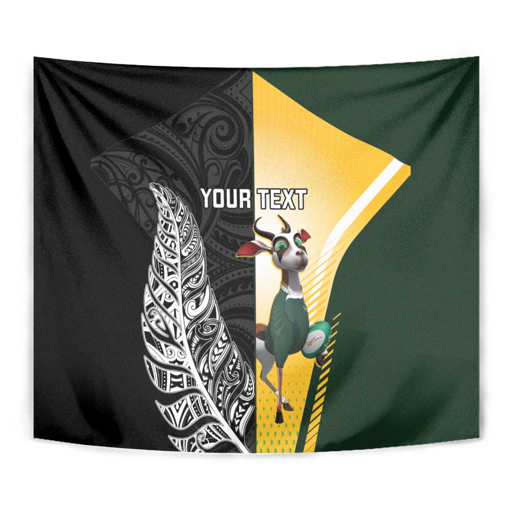 New Zealand and South Africa Rugby Custom Tapestry Maori Silver Fern Springbok Together - Vibe Hoodie
