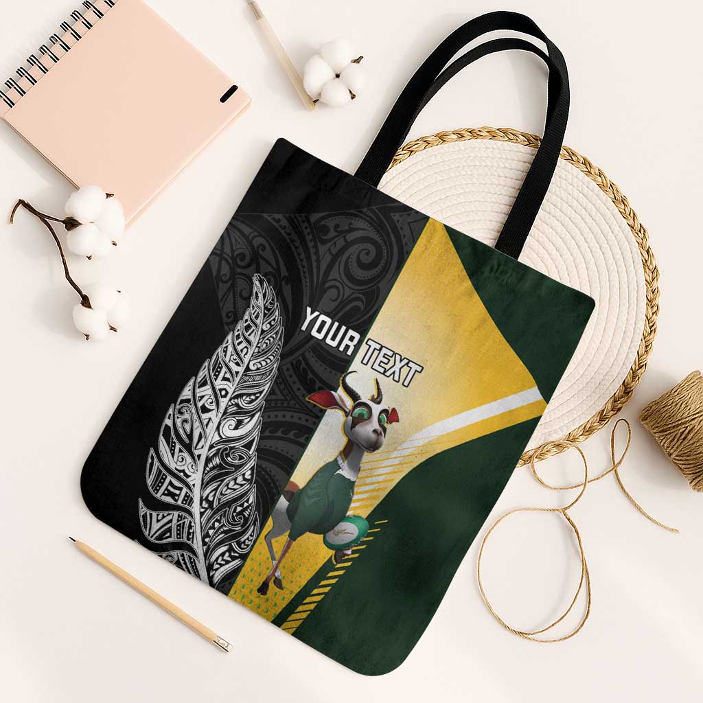 New Zealand and South Africa Rugby Custom Tote Bag Maori Silver Fern Springbok Together - Vibe Hoodie