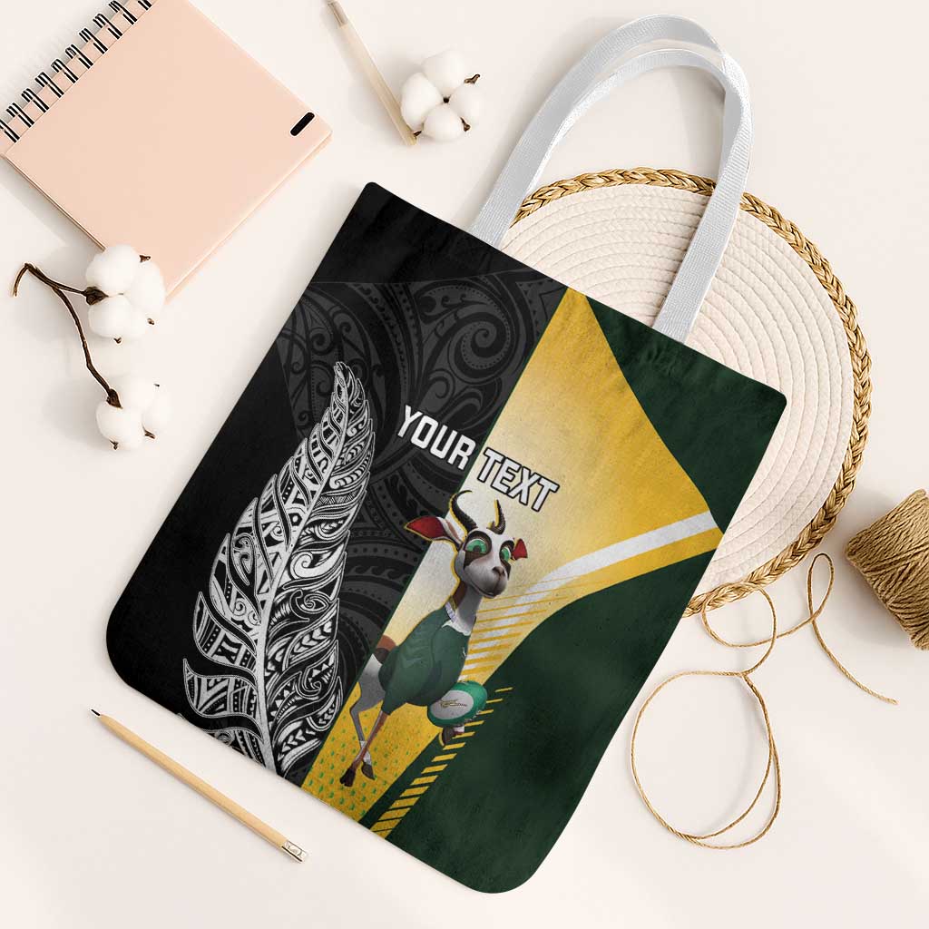 New Zealand and South Africa Rugby Custom Tote Bag Maori Silver Fern Springbok Together - Vibe Hoodie
