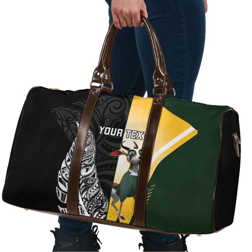 New Zealand and South Africa Rugby Custom Travel Bag Maori Silver Fern Springbok Together - Vibe Hoodie