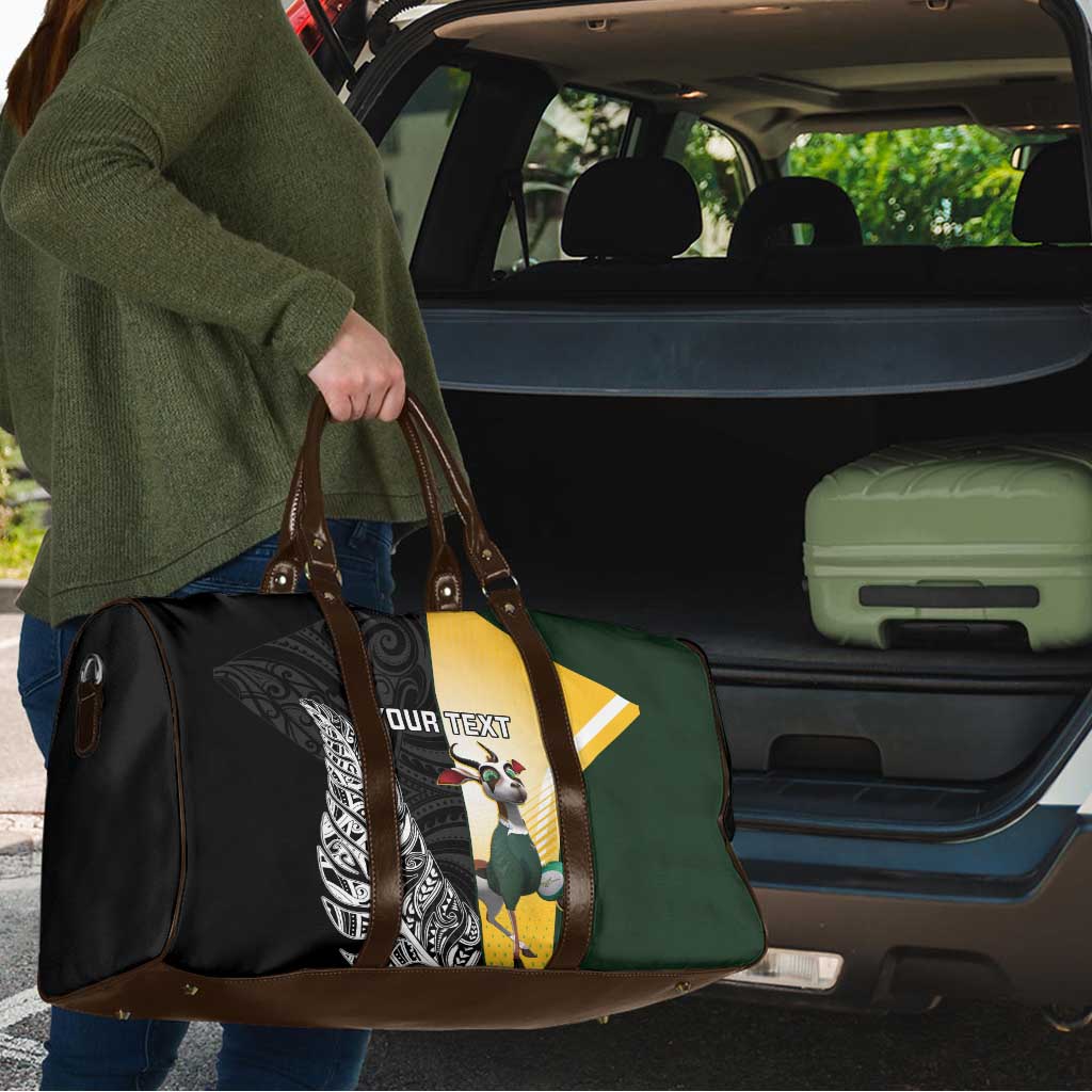 New Zealand and South Africa Rugby Custom Travel Bag Maori Silver Fern Springbok Together - Vibe Hoodie