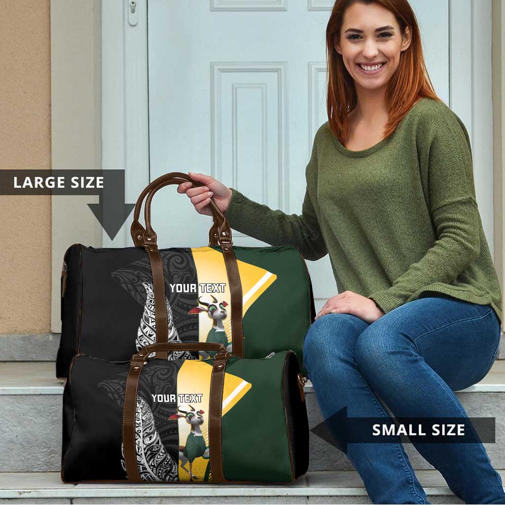 New Zealand and South Africa Rugby Custom Travel Bag Maori Silver Fern Springbok Together - Vibe Hoodie