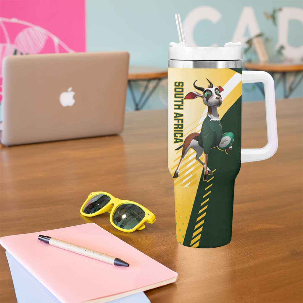 New Zealand and South Africa Rugby Tumbler With Handle Maori Silver Fern Springbok Together - Vibe Hoodie