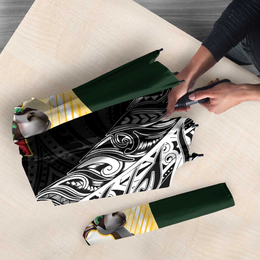 New Zealand and South Africa Rugby Custom Umbrella Maori Silver Fern Springbok Together - Vibe Hoodie