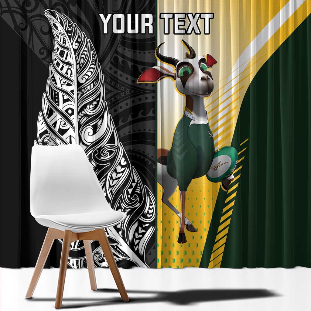 New Zealand and South Africa Rugby Custom Window Curtain Maori Silver Fern Springbok Together - Vibe Hoodie