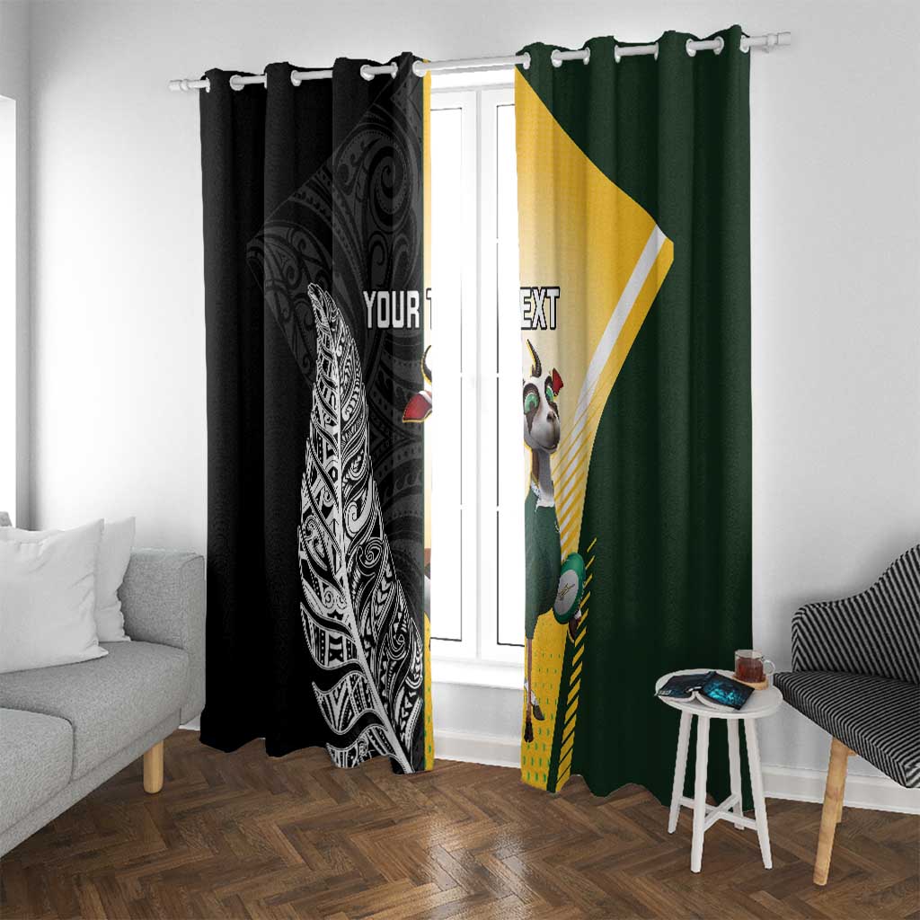 New Zealand and South Africa Rugby Custom Window Curtain Maori Silver Fern Springbok Together - Vibe Hoodie